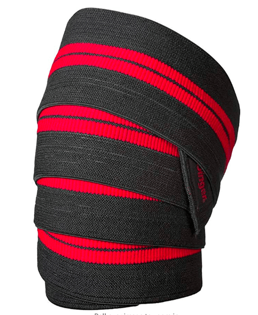 Harbinger Red Line Knee Wraps, 78 inch, Black/Red