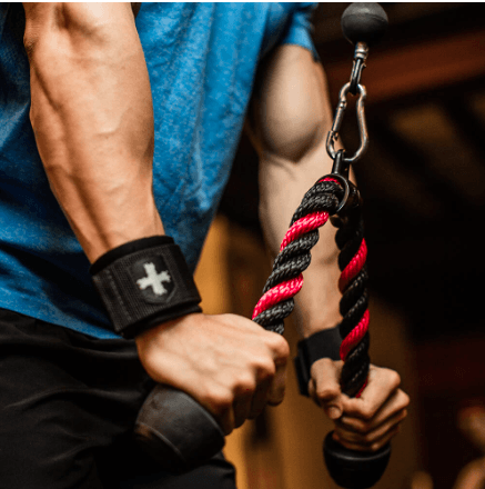 Harbinger Tricep Rope, 26 inches, Black/Red