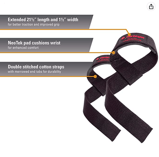 Harbinger Padded Cotton Lifting Straps 21.5 inches