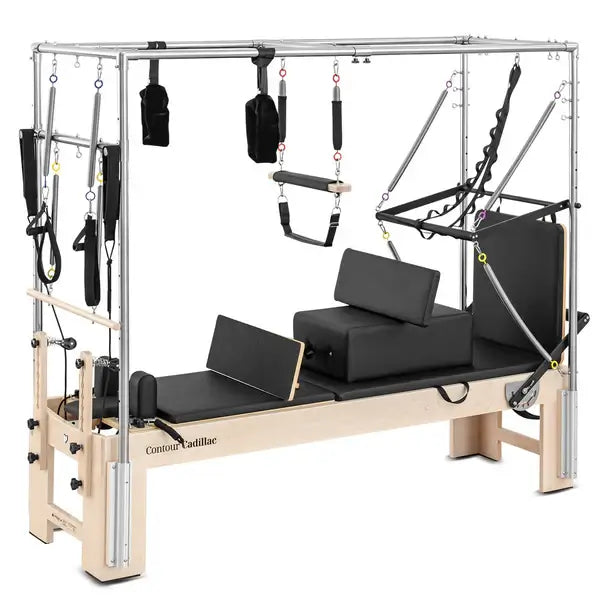 Contour Cadillac Pilates Reformer with Full Trapeze Table (Black) - PRE ORDER FOR FEB DELIVERY
