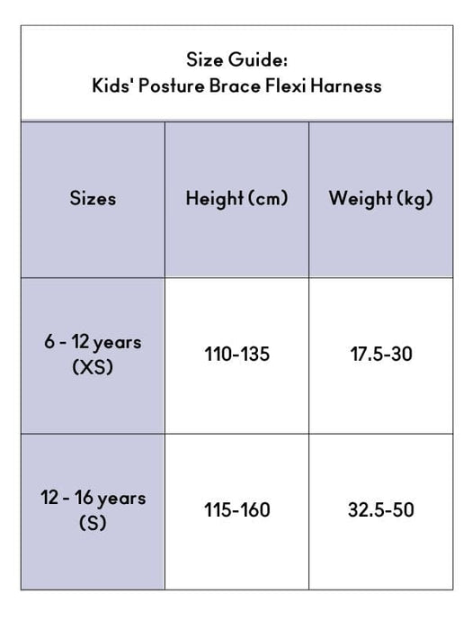 Swedish Posture - Kids' Posture Brace - Unisex - Posture Corrector in White, Black, or Pink