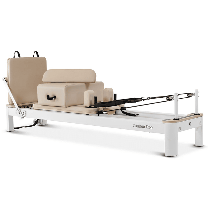 Lifespan Contour Pro Aluminum Pilates Reformer Machine Bed Set, Beige - DON'T MISS OUT !! Limited Stock Available