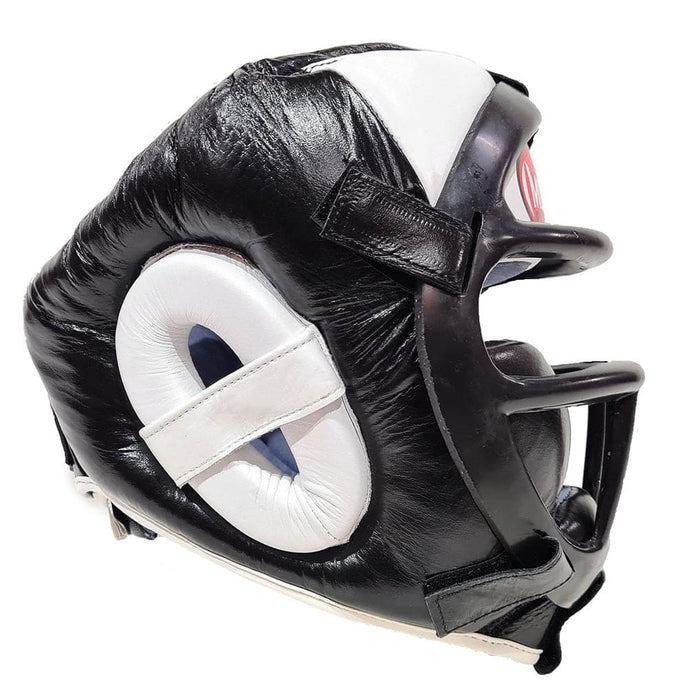 Leather Head Guard with ABX Plastic Removable Grill