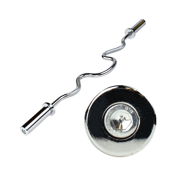 Barra Curl Solid Olympic Super Curl Bar, Bujes De Bronce Cap Barbell