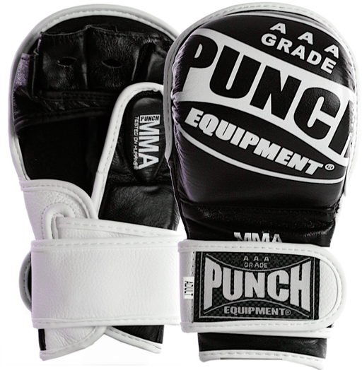 PUNCH Shooto Sparring MMA Gloves, Black and White