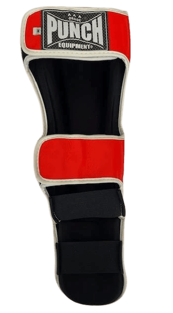 PUNCH Siam Shin Pads - Leather - Red, Large