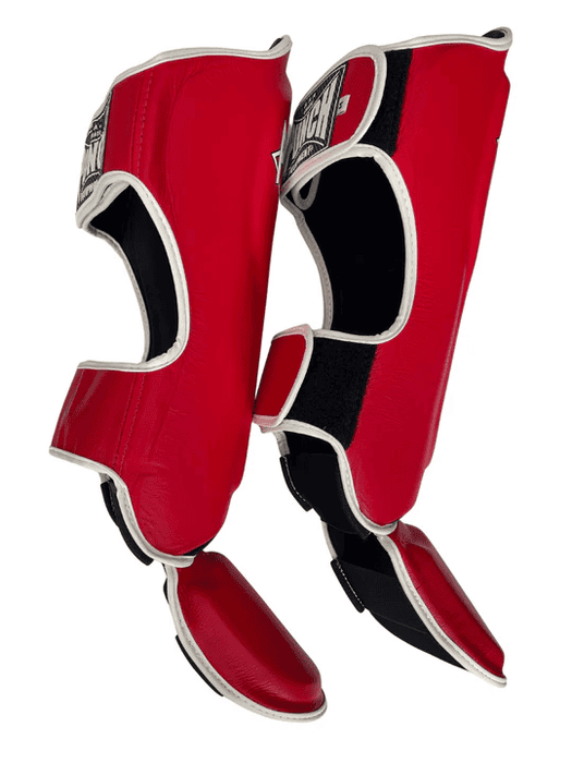 PUNCH Siam Shin Pads - Leather - Red, Large