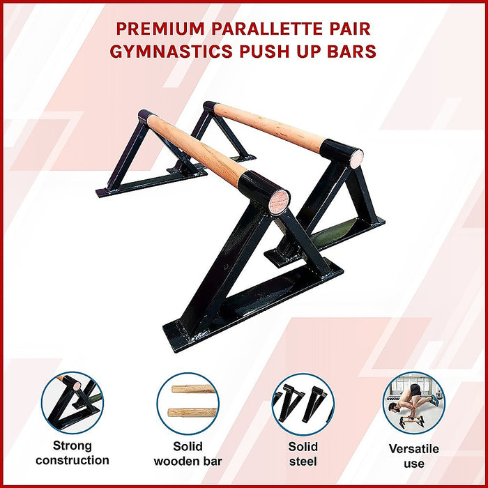 Premium Parallette Pair Gymnastics Push Up Bars - Online Only - FREE Delivery!