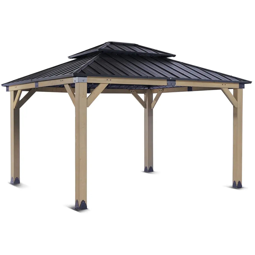 Yardtopia Maryborough 3.6m x 3m Timber & Steel Double Hip Roof Gazebo