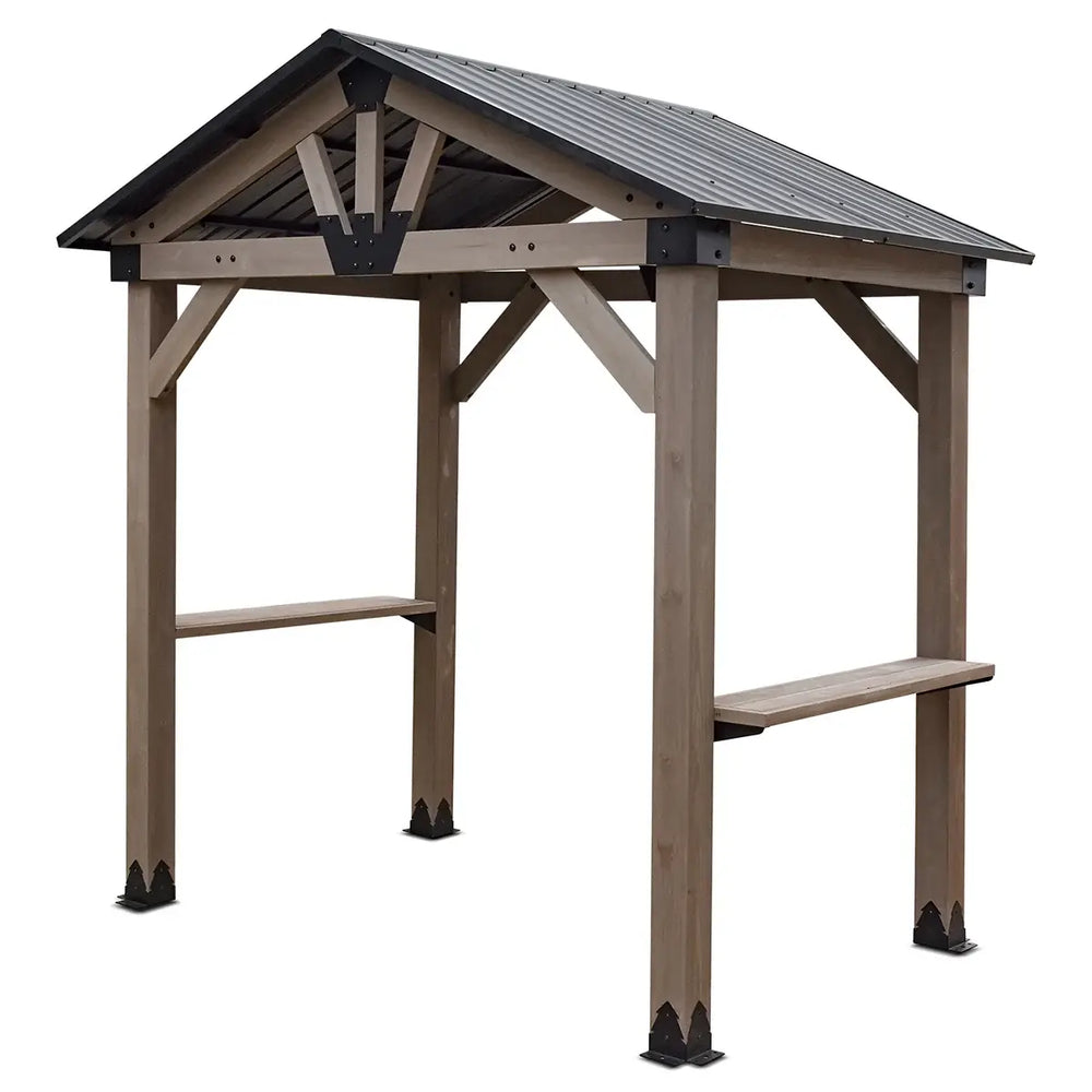Yardtopia Oslo 2.4m x 1.8m BBQ/Grill Timber & Steel Gable Roof Gazebo