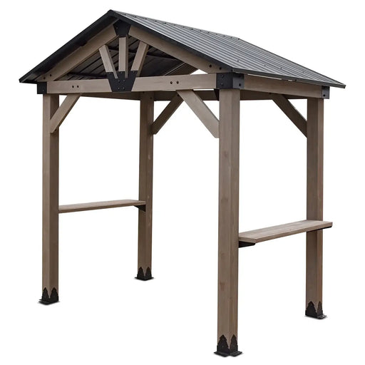 Yardtopia Oslo 2.4m x 1.8m BBQ/Grill Timber & Steel Gable Roof Gazebo