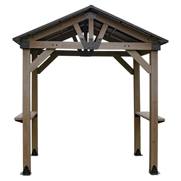 Yardtopia Oslo 2.4m x 1.8m BBQ/Grill Timber & Steel Gable Roof Gazebo