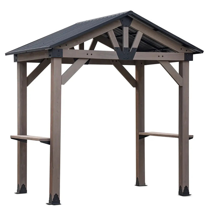 Yardtopia Oslo 2.4m x 1.8m BBQ/Grill Timber & Steel Gable Roof Gazebo