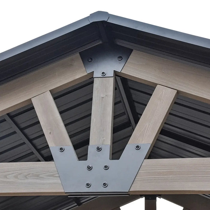 Yardtopia Oslo 2.4m x 1.8m BBQ/Grill Timber & Steel Gable Roof Gazebo