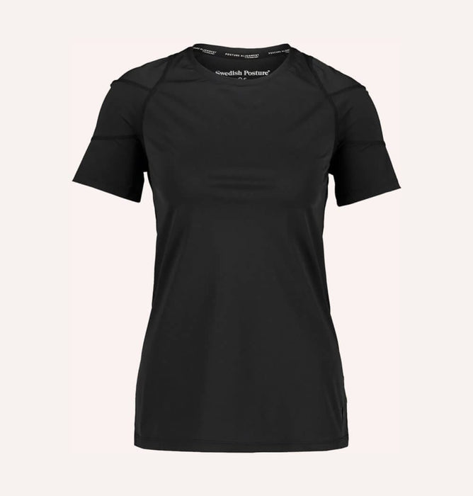 Swedish Posture - Reminder Posture T-Shirt for Women - Posture Corrector, Black or White