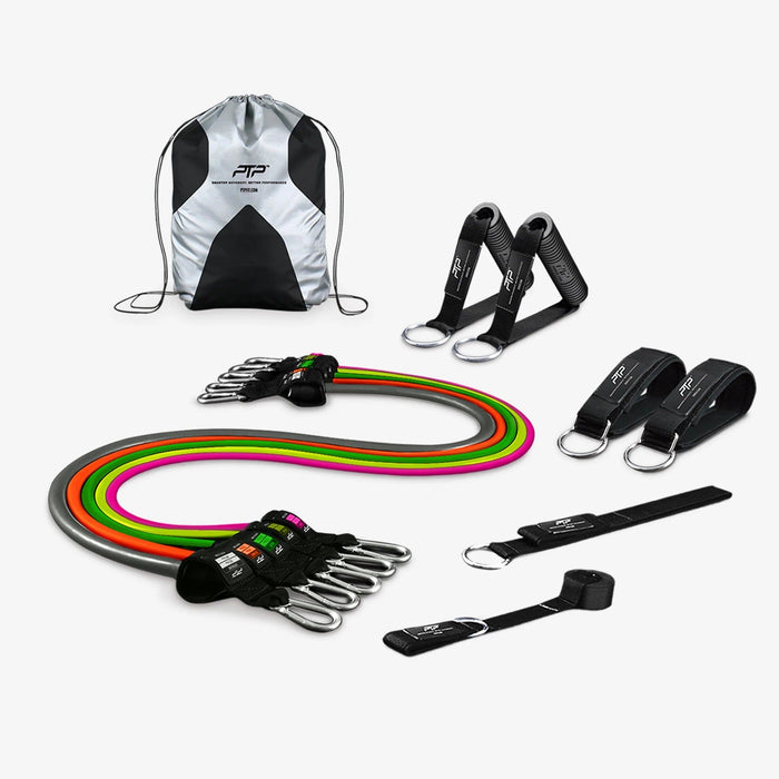 PTP Total Resistance System- 5 Power Tubes, Power Handles, Ankle Straps, Door Anchor & Carry Bag- A Gym In A Bag Massive Sale !!