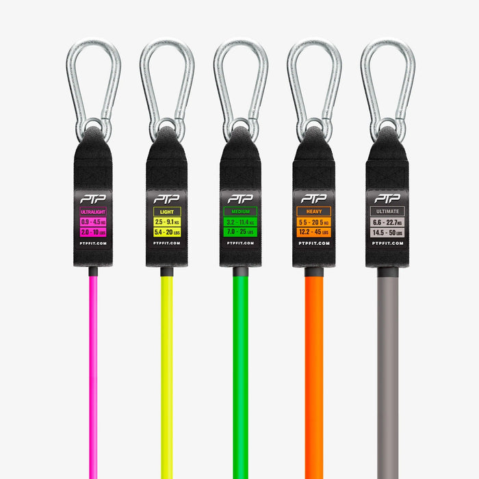 PTP Total Resistance System- 5 Power Tubes, Power Handles, Ankle Straps, Door Anchor & Carry Bag- A Gym In A Bag Massive Sale !!