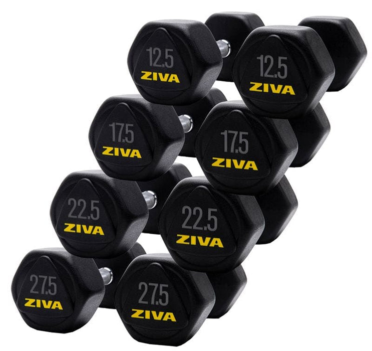 ZIVA XP Rubber Hex Dumbbell Set (12pairs)