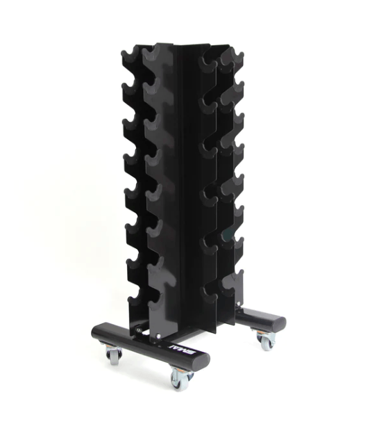 SMAI Dumbbell Rack with Wheels - Holds 14 pairs of dumbbells