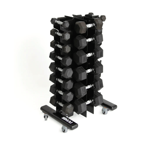 SMAI Dumbbell Rack with Wheels - Holds 14 pairs of dumbbells