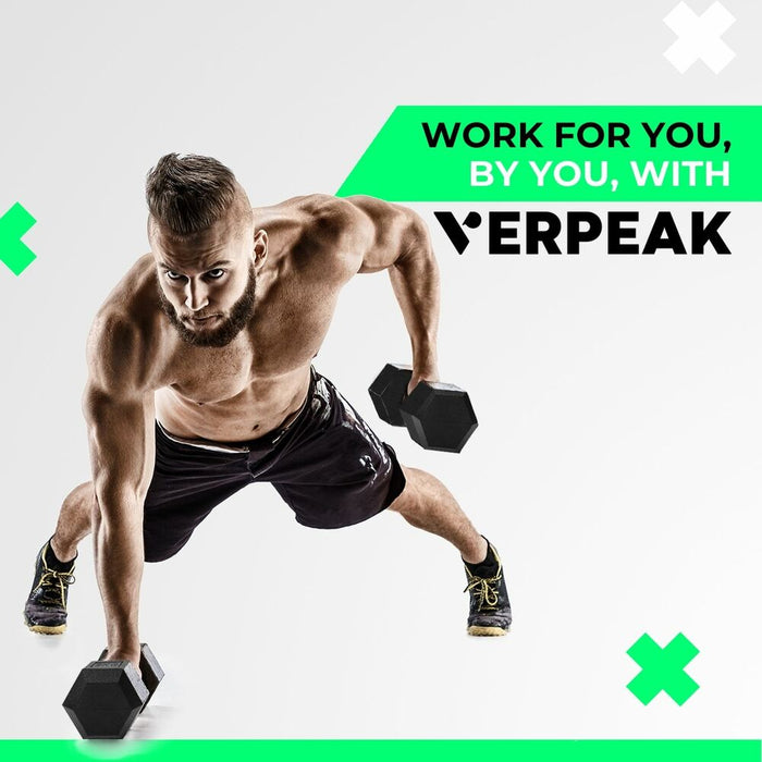 Verpeak Rubber Hex Dumbbells 12.5kg -