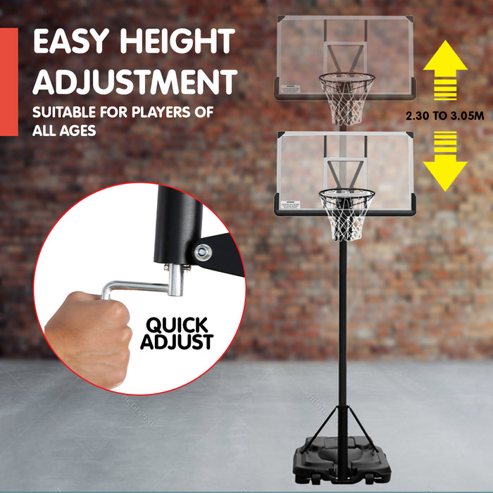 Kahuna Height-Adjustable Basketball Portable Hoop for Kids and Adults - Free Shipping