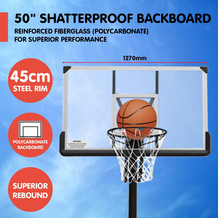 Kahuna Height-Adjustable Basketball Portable Hoop for Kids and Adults - Free Shipping