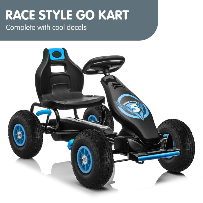 Kahuna G18 Kids Ride On Pedal Go Kart - Blue - Free Shipping