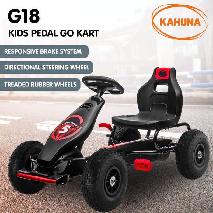 Kahuna G18 Kids Ride On Pedal Powered Go Kart Racing Style - Red - Free Shipping