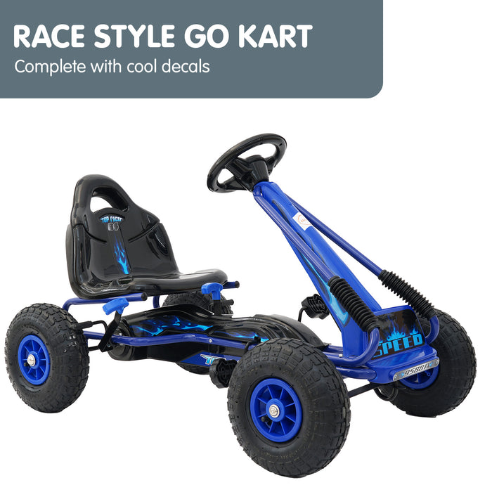 Kahuna G95 Kids Ride On Pedal Go Kart - Blue - Free Shipping