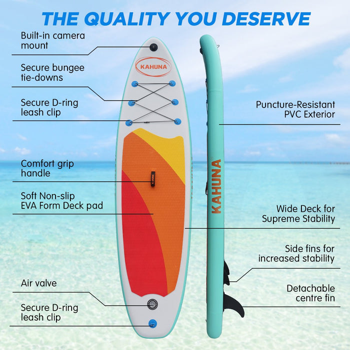 Kahuna Hana Inflatable Stand Up Paddle Board 11FT SUP Paddleboard - Free Shipping!