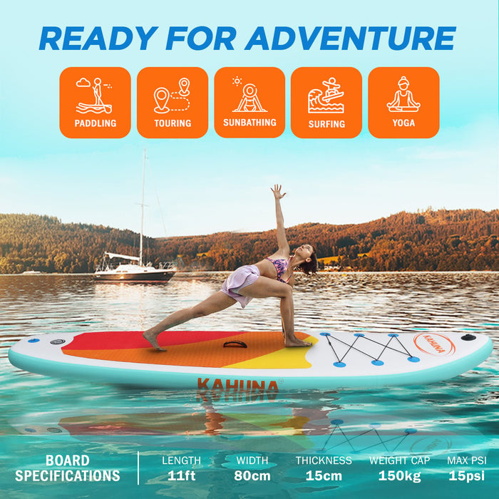 Kahuna Hana Inflatable Stand Up Paddle Board 11FT SUP Paddleboard - Free Shipping!