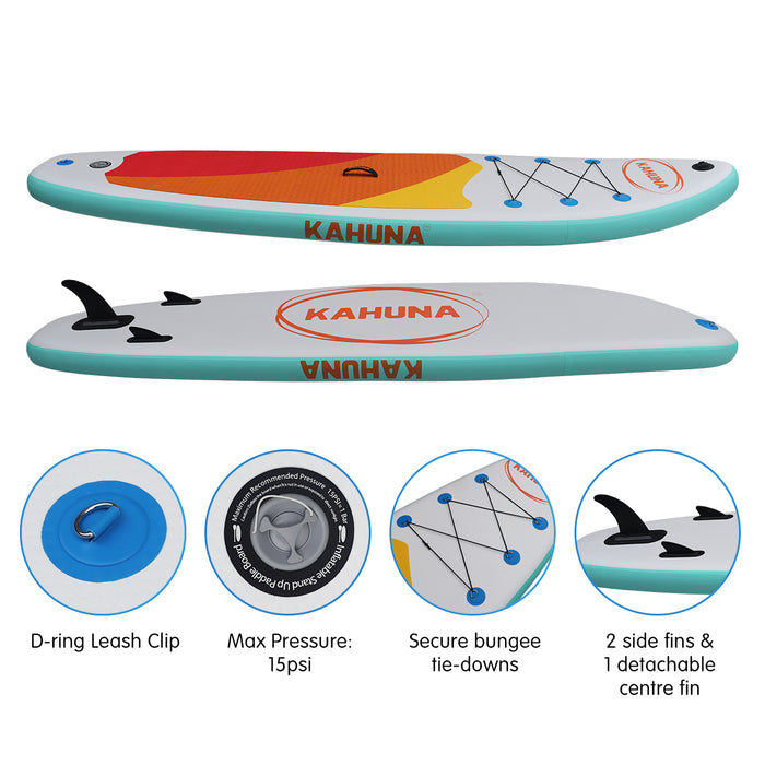 Kahuna Hana Inflatable Stand Up Paddle Board 11FT SUP Paddleboard - Free Shipping!