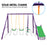 Kahuna Kids 4-Seater Swing Set with Slide Purple Green - Free Shipping