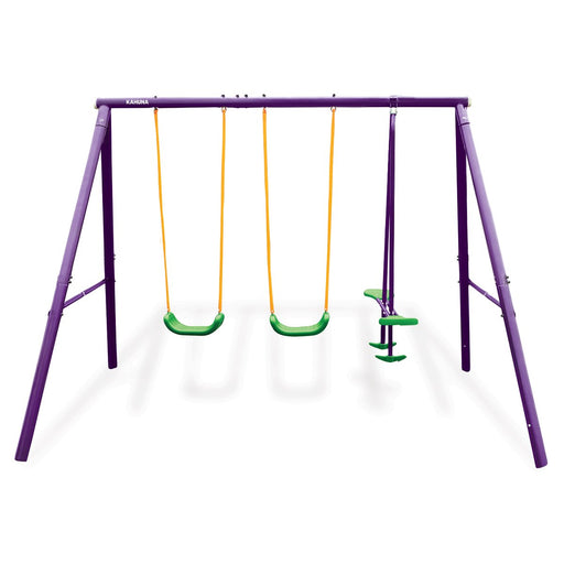 Kahuna Kids 4-Seater Swing Set Purple Green -  Free Shipping