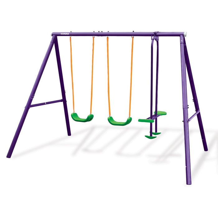 Kahuna Kids 4-Seater Swing Set Purple Green -  Free Shipping