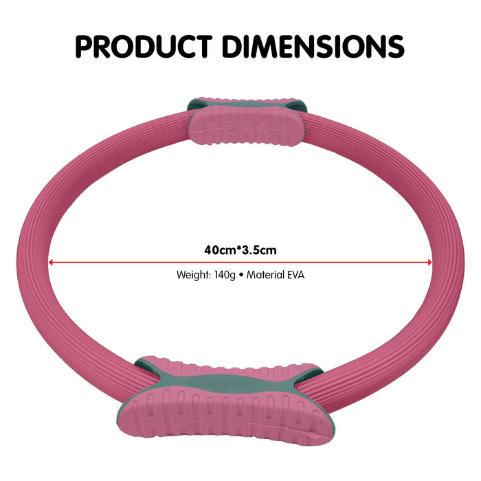 Powertrain Pilates Ring Band Yoga Home Workout Exercise Band Pink